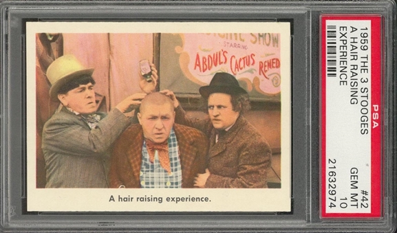 1959 Fleer "Three Stooges" #42 "A Hair Raising… " – PSA GEM MT 10